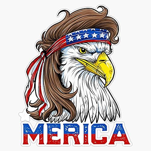 Hof Trading Eagle Mullet Merica - Muškarci 4. jula Američka zastava USA Vinil naljepnica Vodootporni naljepnica