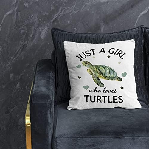 Nugrit samo ja volim kornjače srca bacaju jastuk 18x18 inča Funny ocean ocean cocking za životinje za kućnu