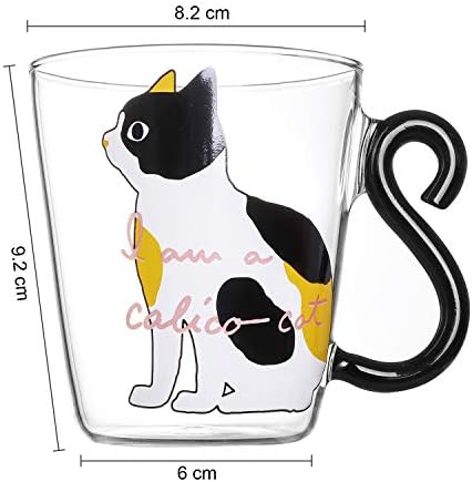 Slatka mačka staklena šalica za kava s crtanom kafe ručka sa mačkama 250ml Cat čaj za čaj lijepa
