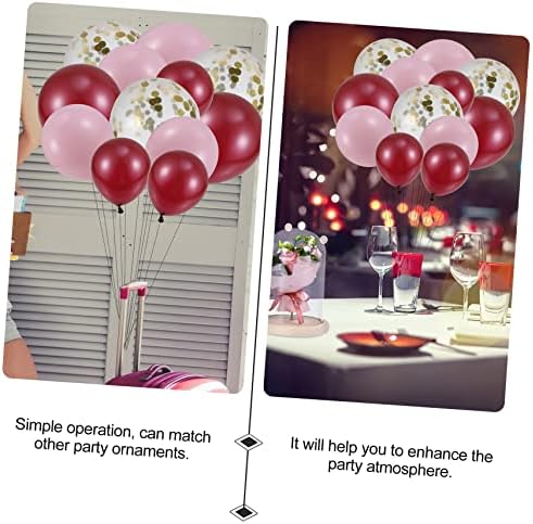 Tofficu 124pcs / Set Wine Red Balloon Chain Vjenčani ukrasi Kamin Dekor Glitter Baloni Vjenčani