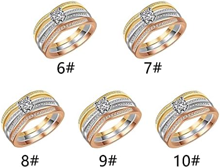 Ženski nakit za prstenje 3 kom modna cirkonija retro retro vjenčana prsten ženski modni kristalni