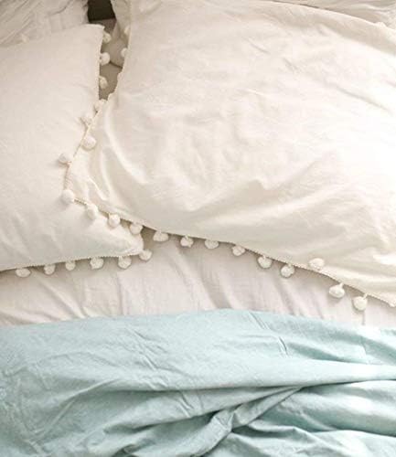 Bijeli Pom Pom PALived jastučnice jastučnice, 18.9in x29.1in, set od 2