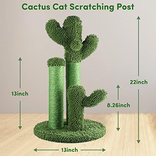 Mačji stub za grebanje Cactus 22 inča,Cactus Cat Tree Cactus stub za grebanje sa 3 stuba za grebanje i