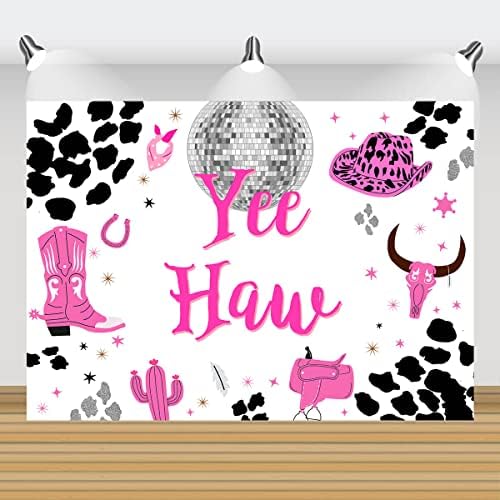 Zapadni Cowgirl pozadina za djevojku Pink Disco Wild West Rođendanska zabava dekoracije Rodeo Rođendanska