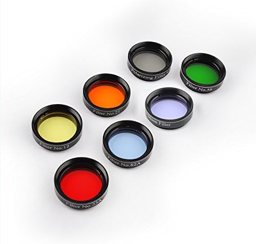 Solomark 1,25 inčni 7pcs teleskopski filtri - 5 boja filtera, mjesec i skyglow filter, polarizacijsko filter