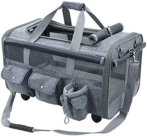 Nsdrbx ruksak za kućne ljubimce, kofer za kućne ljubimce, može se nositi na ramenu ili na kolicima, sa prozirnom