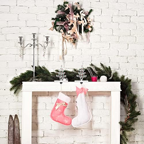 Holiday Digle Božićni držači - 2-pakovanje božićnih drvca za čarape za mantle - Držač za držač metala stablo sa