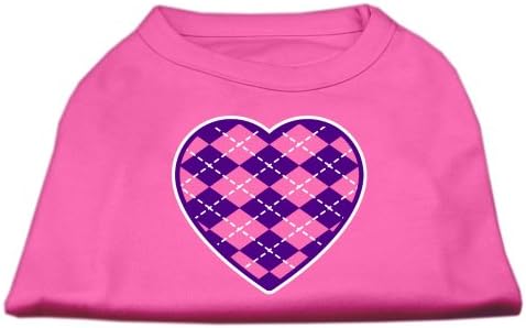 Mirage Proizvodi za kućne ljubimce Argyle srce ljubičasta majica sa ekranom svijetle ružičaste XS