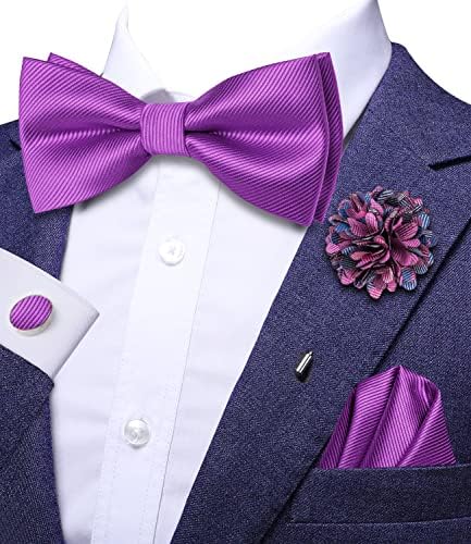 Hi-Tie Full/Crystal Pretied Bowtie set igala za rever za muškarce Podesiva leptir mašna za Wedding