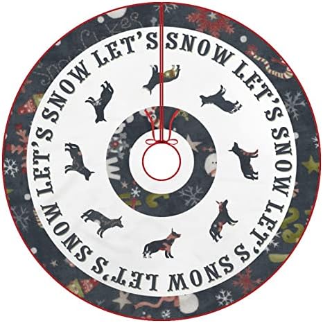 Crna Neka je snijeg snijeg božićno suknje Snowflakes Mali pas Tema s božićnom gume Rustikalna