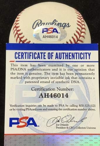 Mariano Rivera potpisao bejzbol AHS Yankees 100th Anniv logo Auto Inscr PSA / DNK - AUTOGREMENA BASEBALLS