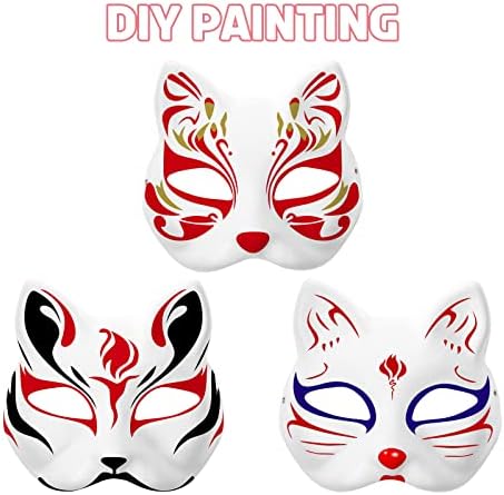 Toyvian 3pcs maska ​​Maska DIY bijela papirna maska ​​Blank ručno oslikana maska ​​za lice za