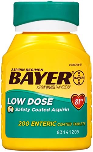 Aspirin Regimen Bayer, 81mg enterične obložene tablete, reljever za ublažavanje bolova / groznica, 200 tablica