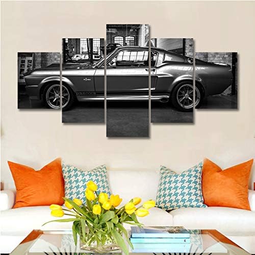 JENTYDIY HD štampani automobil Art Painting 5p zidni dekor FORD MUSTANG GT500 ELEANOR CANVAS SET Canvas Decor