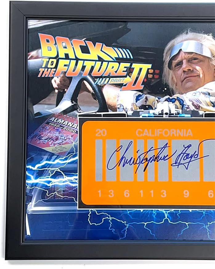 Christopher Lloyd potpisao registarske tablice povratak u budućnost 2 Doc Brown autogram Beckett autentifikaciju