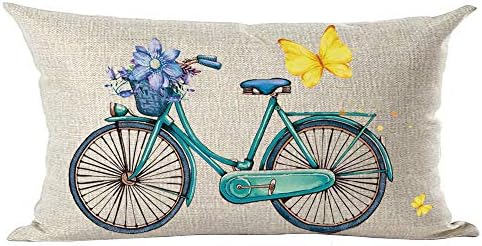 Ramirar ink slikarski akvarel plavi bicikl Bicikl ljubičasti cvijeće leptiri ukrasni lumbalni