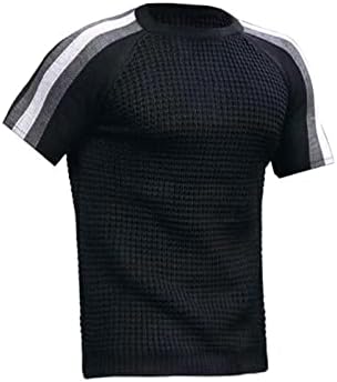 2023 Nove muške mišićne majice kontrastne boje Stretch kratki rukav trening tee casual slim Fit Henleyji majice