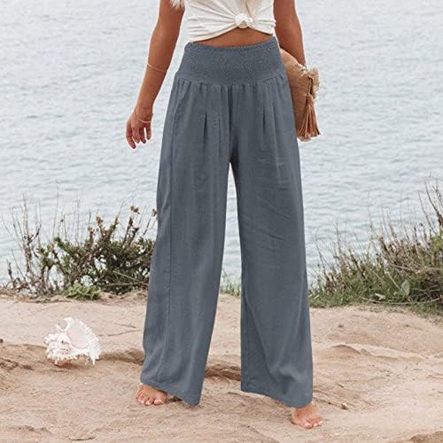 JoRasa široke pantalone za žene ženske pantalone visokog struka široke pantalone za žene elastični struk ravne