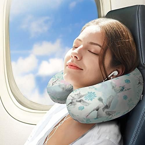 Jednorog i sova Putni jastuk za jastuk za vrat u obliku pjene u obliku aviona jastuk za podršku za glavu