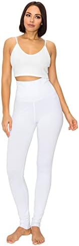 Ettellut - ženske pamučne i spandex gamaše hlače sa punom dužinom - odlično za jogu, vježbu, vježbanje, teretanu