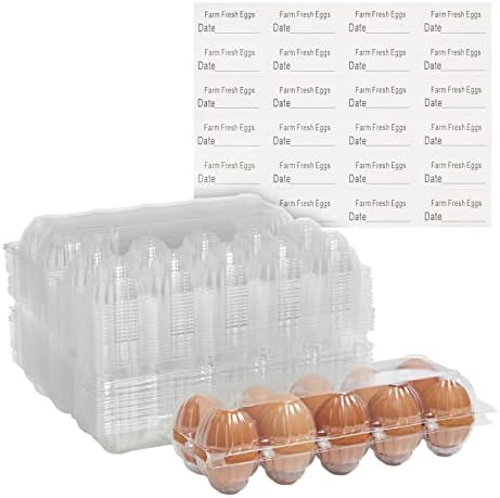 36 pakovanja kartona za jaja u rinfuzi sadrži 10 pilećih jaja sa etiketama datulja, prozirnom plastičnom