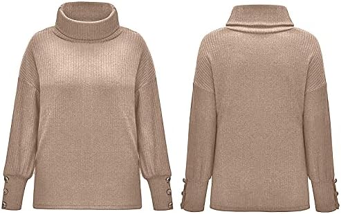 Ženski džemperi Turtleneck Jumper, moda prevelika komad pletenog puloverske dukseve Vintage Casual