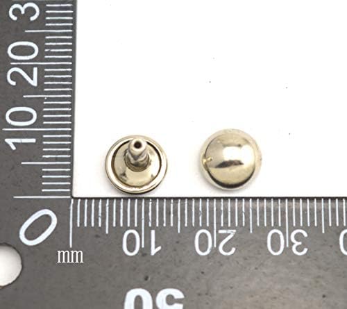 Wuuycoky Silvery dvostruka kapa gljiva zakovice metalni kape 8 mm i post 10 mm pakovanje od