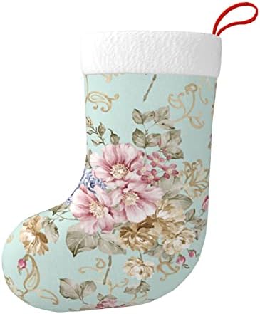 Austenstern Božićne čarape cvjetni akvarel cvjetni proljetni dvostrani kamin viseći čarape