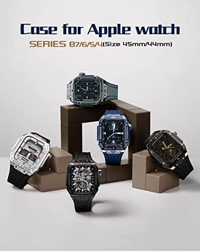 Twrqa luksuzni modifikacijski komplet karijski sat za Apple Watch 8 7 45 mm čelični remen za iWatch
