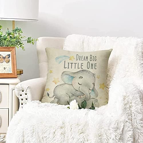 Ussap slon sanja veliki mali kućni ukrasni bacanje jastuk, plavi Cloud Stars Case 18x18 za dječji krevet