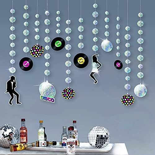12pcs Iridescentno Disco Party Garland Euforia Rođendanski ukras holografski viseći kuglični disk