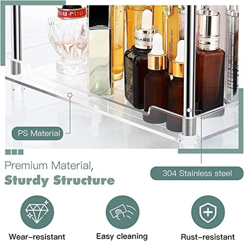 Sunhorde Countertop Storage 3-tier Akrilna vanity ladica Organizator kupaonice