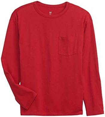 Džepna majica za dječake s dugim rukavima, moderna crvena, velika SAD