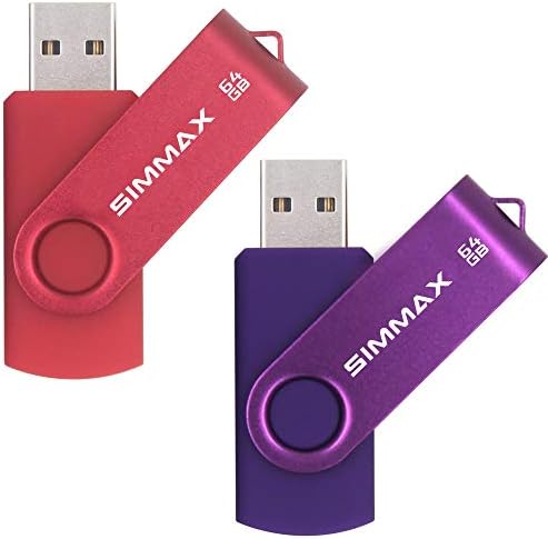 Simmax USB Flash pogon 2 pakovanje 64GB Memory Stick okretni dizajn USB 2.0 Flash pogon Palac Pogon Zip pogone