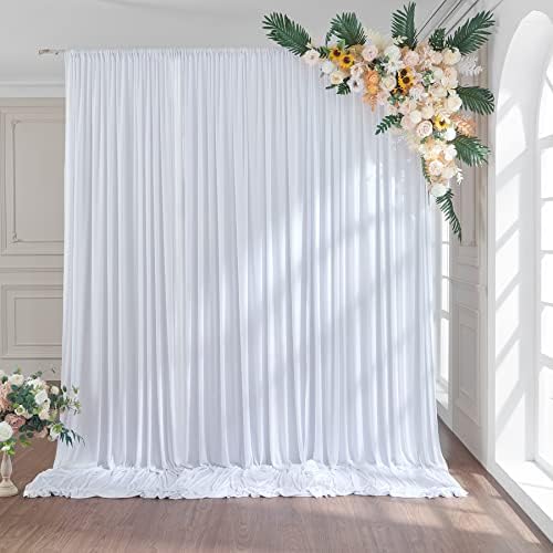 Zavjese od bijele pozadine zavjese 30x10ft debljine tkanine vjenčane zavjese pozadina za rođendanske