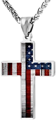CTWUVS ADPR američka zastava Patriotski krst privjesak ogrlica vjerski nakit za muškarce