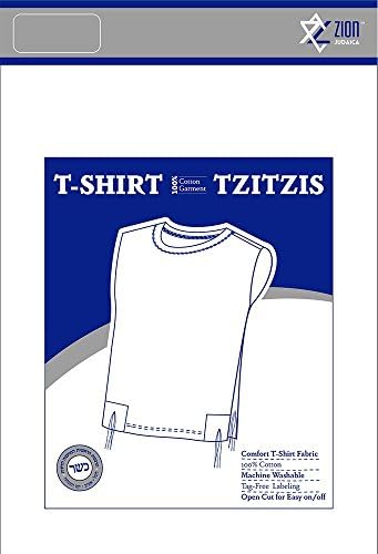 Zion Judaica Kvaliteta Udoban Pamuk Tzitzit Potkošulja Certifikatom Košer T-Shirt Tzitzis Znoj