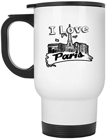 Volim parišku krigla, putni šalica za kafu za vas