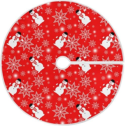 Oarencol Snowmans Snowflakes Crvena božićna suknja 36 inčni Xmas Holiday Party Tree Detaos