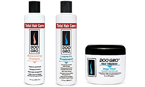 Doo GRO Hair Grow Kit, hidratantni šampon 8 oz, Leav-in grow Treatment 8oz, Hair Vitalizer 4oz.