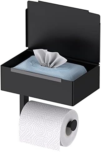 Mbillion Matte crni toaletni papir sa policama SUS304 nehrđajući čelik, ispiranje maramice i spremište,