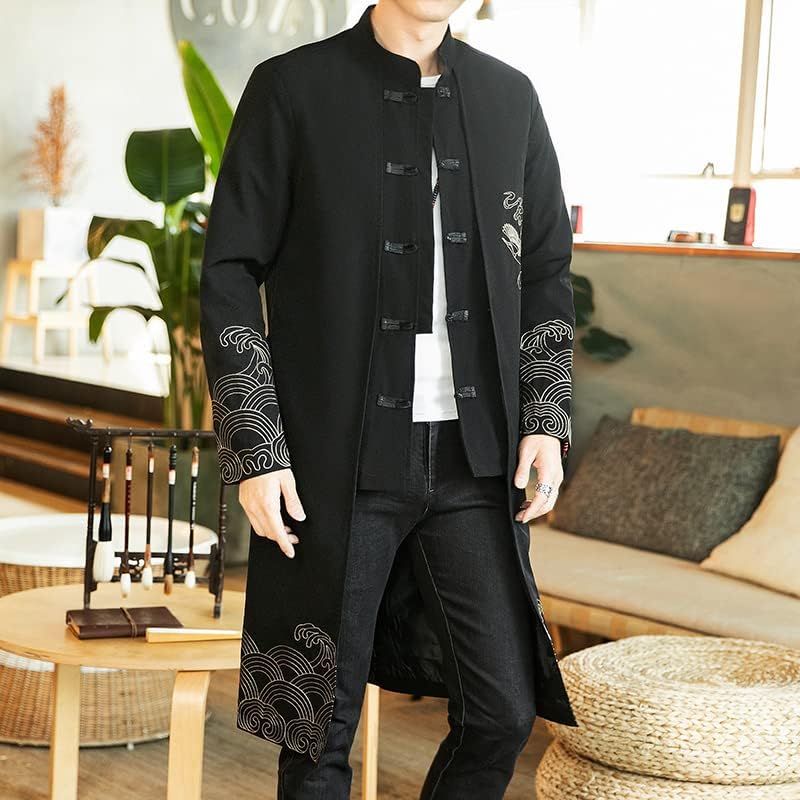 Gyxhptd Style Long Withbreaker Streetwear orijentalna odjeća Muškarci Hip Hop Kineski jakni mandarinski