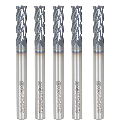 findmall 5kom 3/16 inča Helix Carbide End Mill TiAlN presvučena 4 flauta 5/8 inča dužina reza za Aluminij
