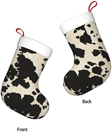 Elbull Personalizirane božićne čarape Crno-bijelo kravlje božićne čarape za obiteljski odmor Xmas Dekoracije