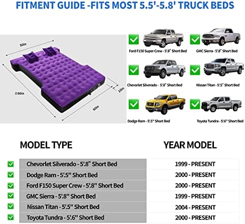 Tecoom kamioni sa krevetom za kamione za 5,5-5,8ft Kreveti kratkih kamiona, zadebljani madrac