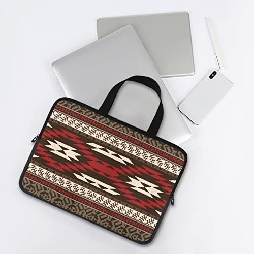 Dreaweet laptop torba za odrasle djece, smeđi aztec uzorak laptop tablet rukav vodootporan računar