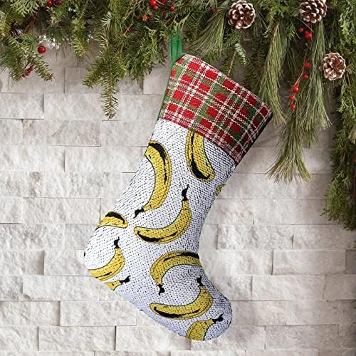 RIP banana Sequin božićne praznične čarape Reverzibilna boja Promjena čarobnog zaliha za kamin Xmas Tree