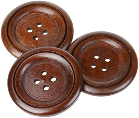 Cotowin 10pcs Brown 4 rupe Veliki okrugli gumbi za šivanje Dugmas za šivanje DIY dodatak, 50mm