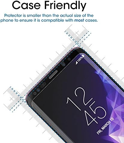Amfilm stakleni zaštitnik zaslona za Samsung Galaxy S9, 3D zakrivljenog kaljenog stakla, matrica Dot sa