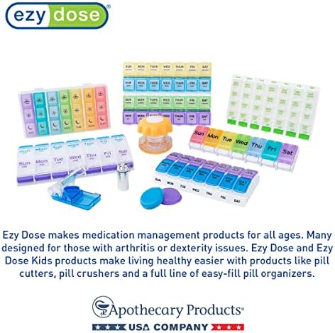 Ezy DOSE sedmični Organizator pilula, kutija za vitamine i lijekove, pretinci, boje mogu varirati